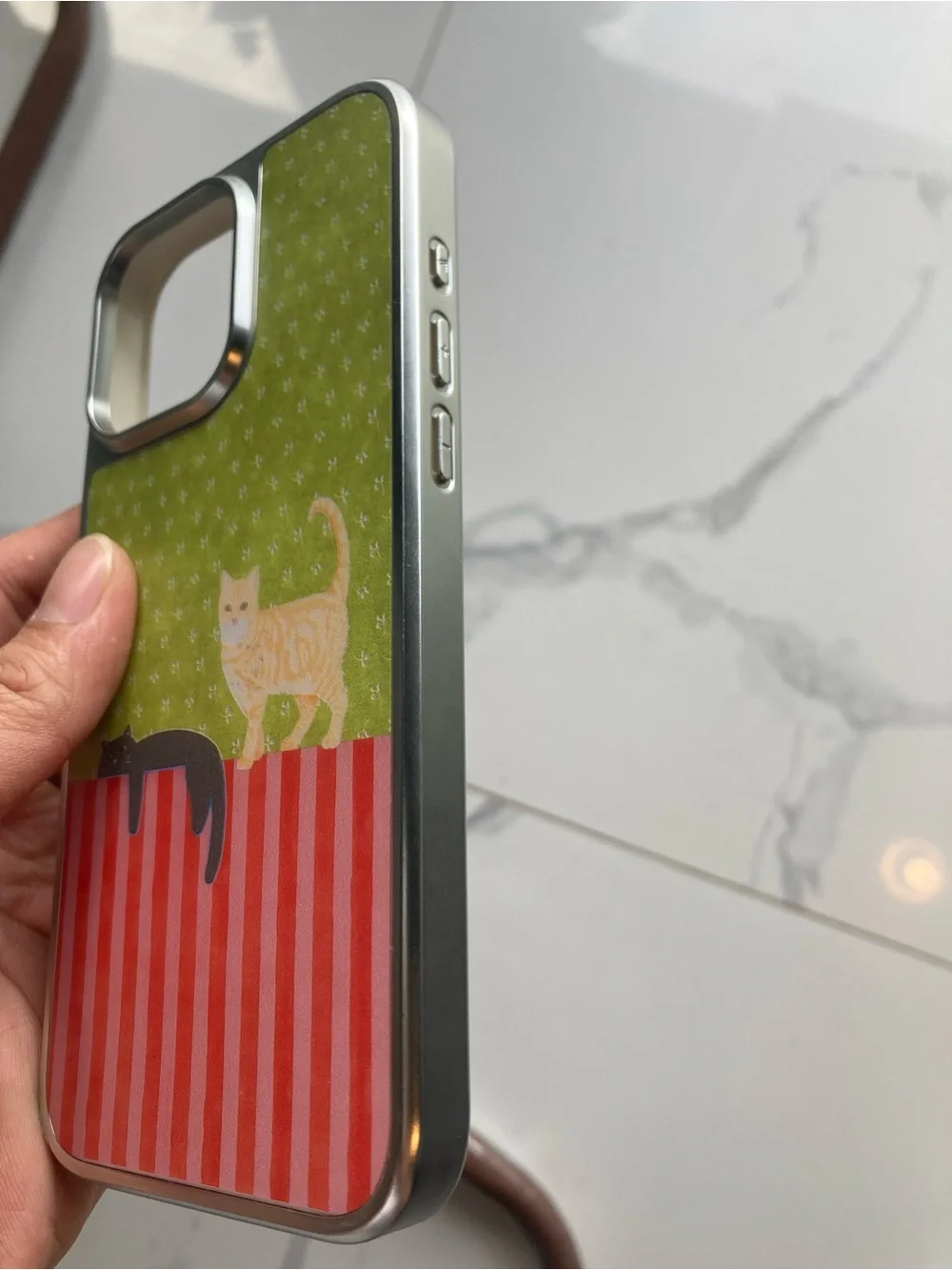 Cute Cat Phone Case - Green and Red